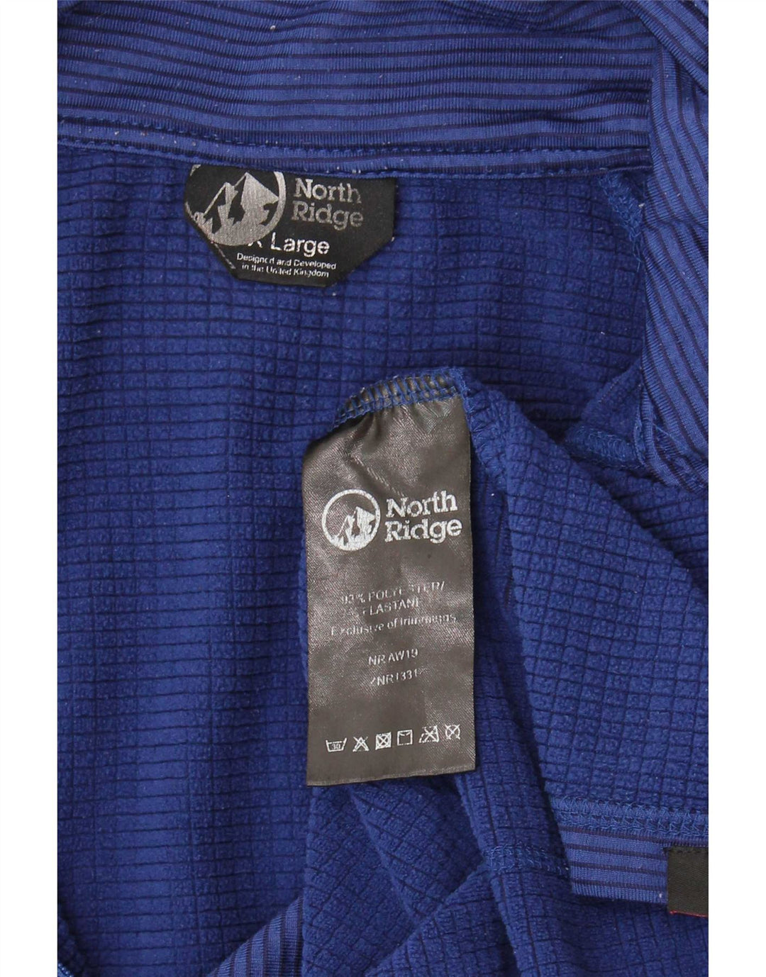 North Ridge Mens Zip Neck Pullover Tracksuit Top Large Blue Striped