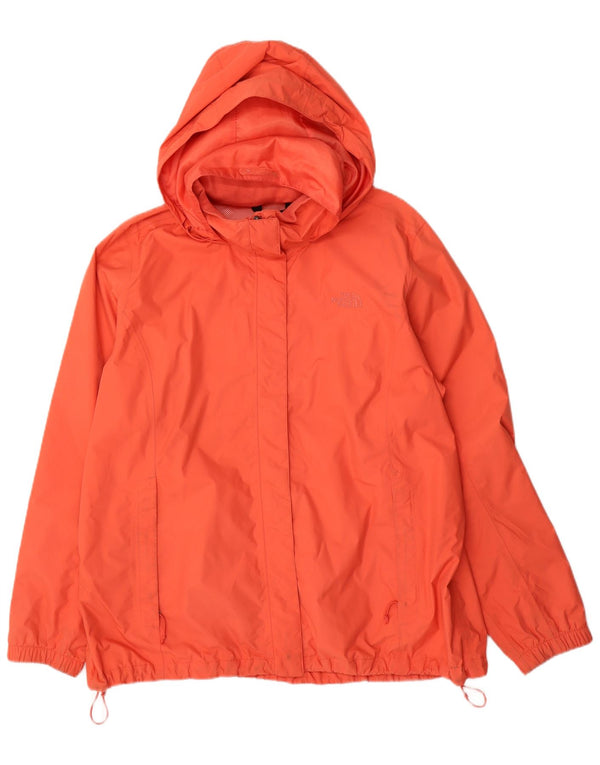 THE NORTH FACE Womens Hooded Rain Jacket UK 20 2XL Orange Nylon