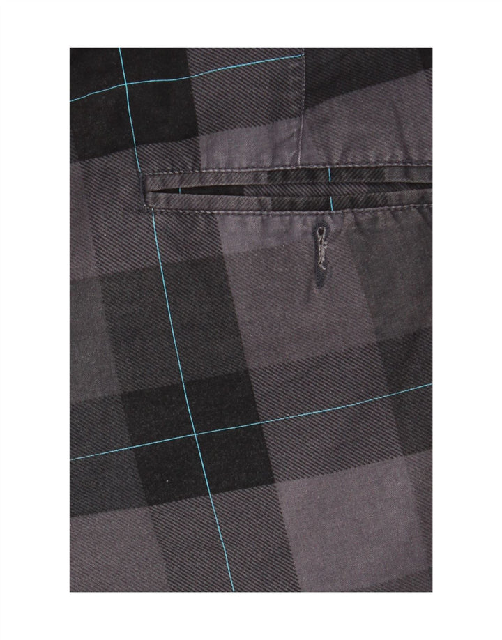 Sneaker Freak Mens Chino Shorts XS W29 Grey Check Cotton