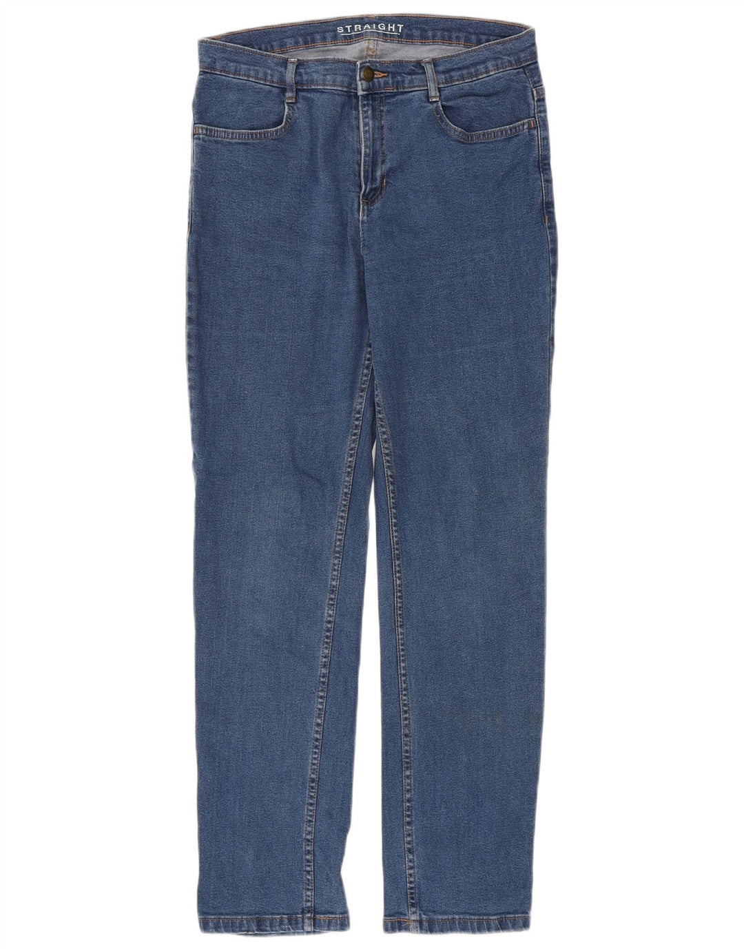 Marks & Spencer Womens Straight Jeans UK 12 Medium W30 L30 Blue Cotton