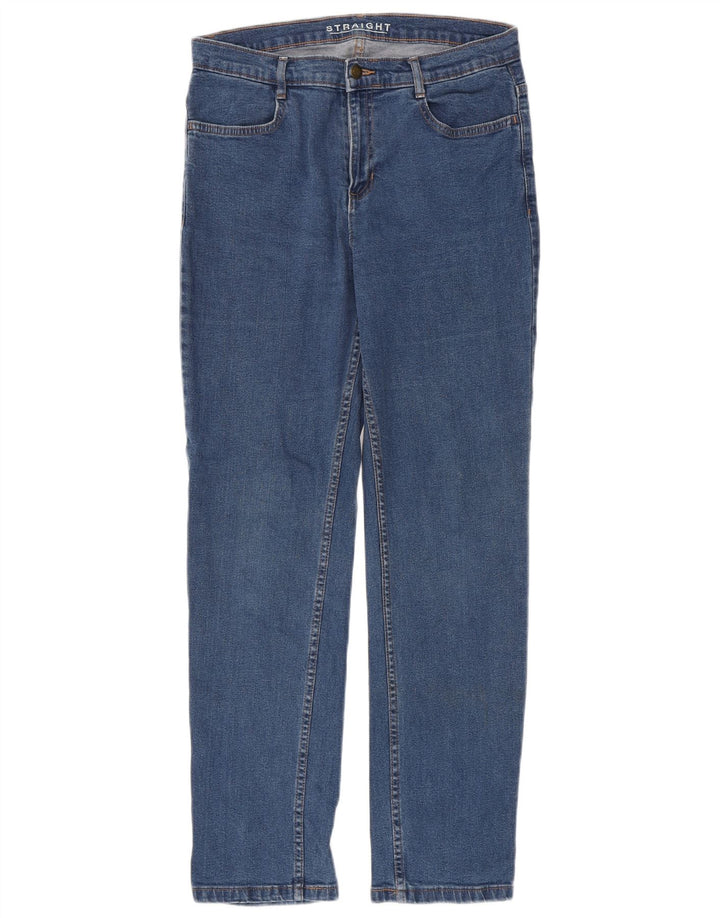 Marks & Spencer Womens Straight Jeans UK 12 Medium W30 L30 Blue Cotton