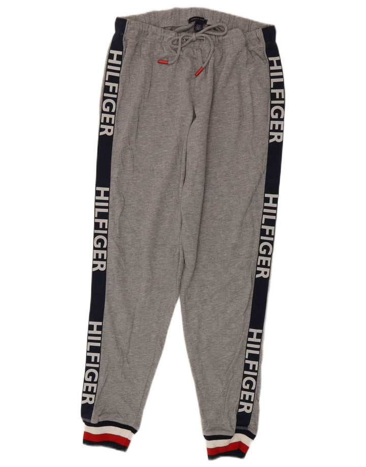 TOMMY HILFIGER Mens Tracksuit Trousers Joggers Small Grey Colourblock