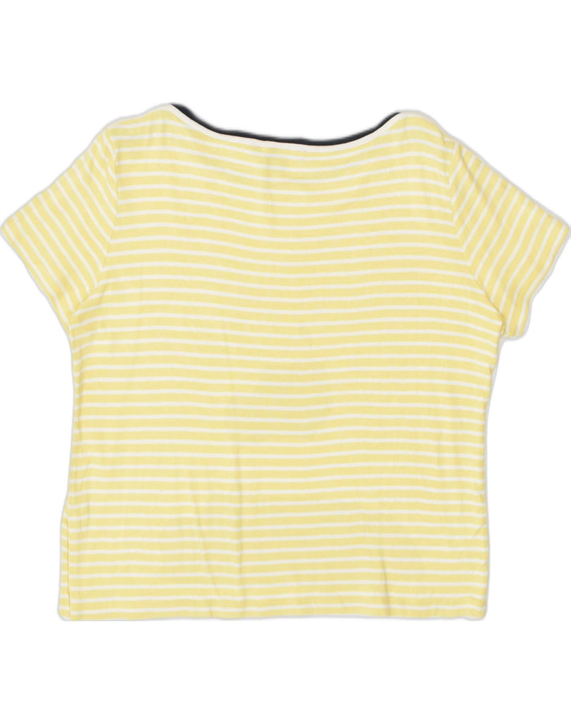 TOMMY HILFIGER Womens T-Shirt Top UK 18 XL Yellow Striped Cotton | Vintage Tommy Hilfiger | Thrift | Second-Hand Tommy Hilfiger | Used Clothing | Messina Hembry 