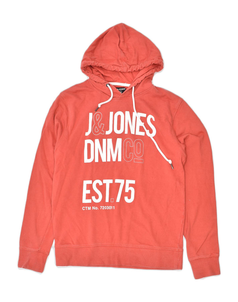 JACK & JONES Mens Graphic Hoodie Jumper Medium Red Cotton | Vintage | Thrift | Second-Hand | Used Clothing | Messina Hembry 