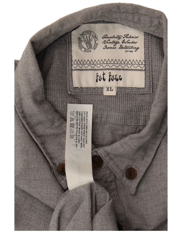 Fat Face Mens Shirt XL Grey Cotton