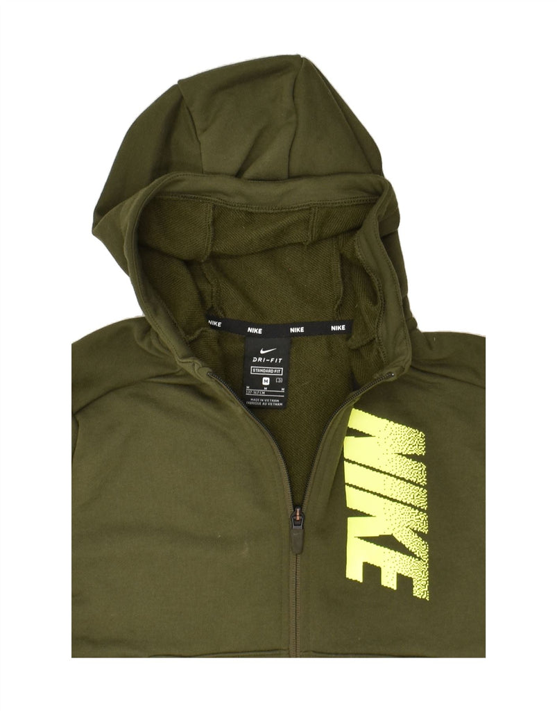 NIKE Boys Graphic Zip Hoodie Sweater 10-11 Years Medium Green Polyester | Vintage Nike | Thrift | Second-Hand Nike | Used Clothing | Messina Hembry 