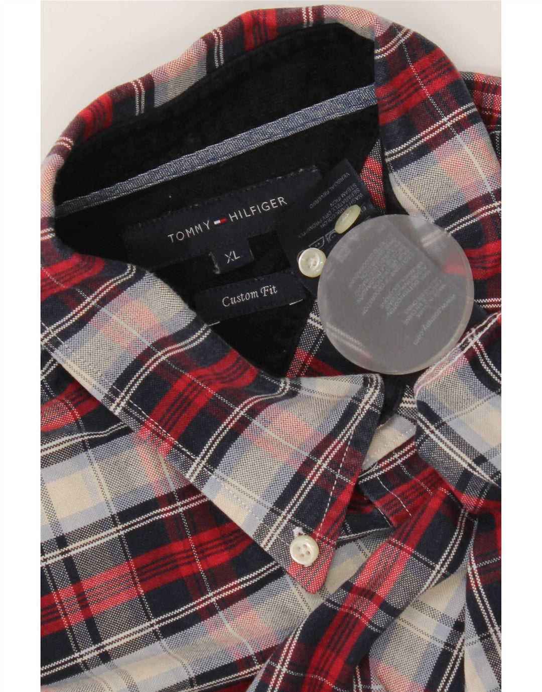 Tommy Hilfiger Mens Custom Fit Shirt XL Multicoloured Check Cotton