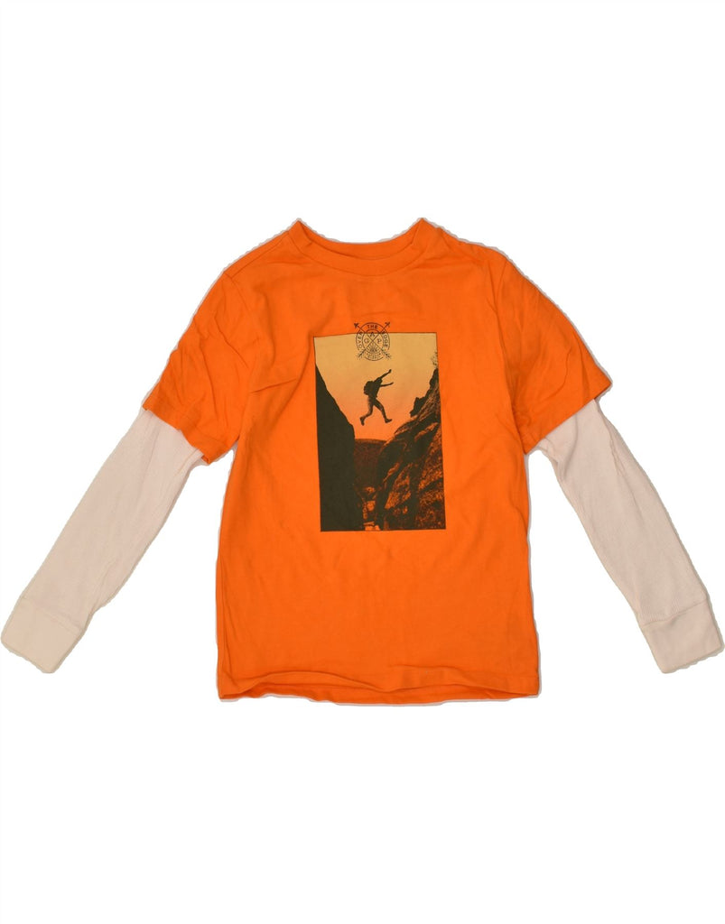 GAP Boys Graphic Top Long Sleeve 6-7 Years Small  Orange Colourblock | Vintage Gap | Thrift | Second-Hand Gap | Used Clothing | Messina Hembry 