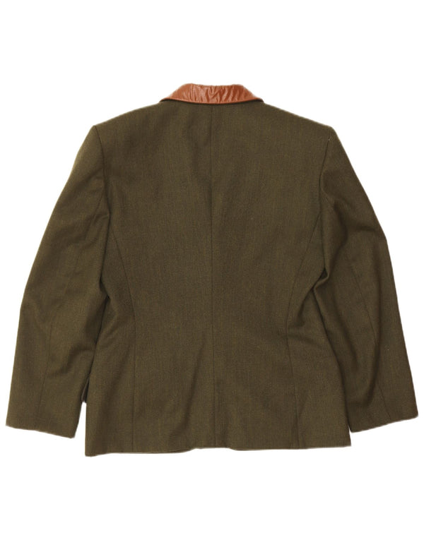 Vintage Womens 4 Button Blazer Jacket IT 42 Medium Green Colourblock