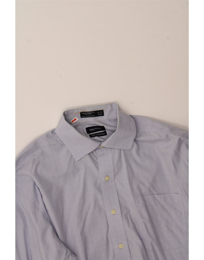 NAUTICA Mens Shirt Size 16 1/2 Large Blue Check Cotton Vintage Nautica and Second-Hand Nautica from Messina Hembry 
