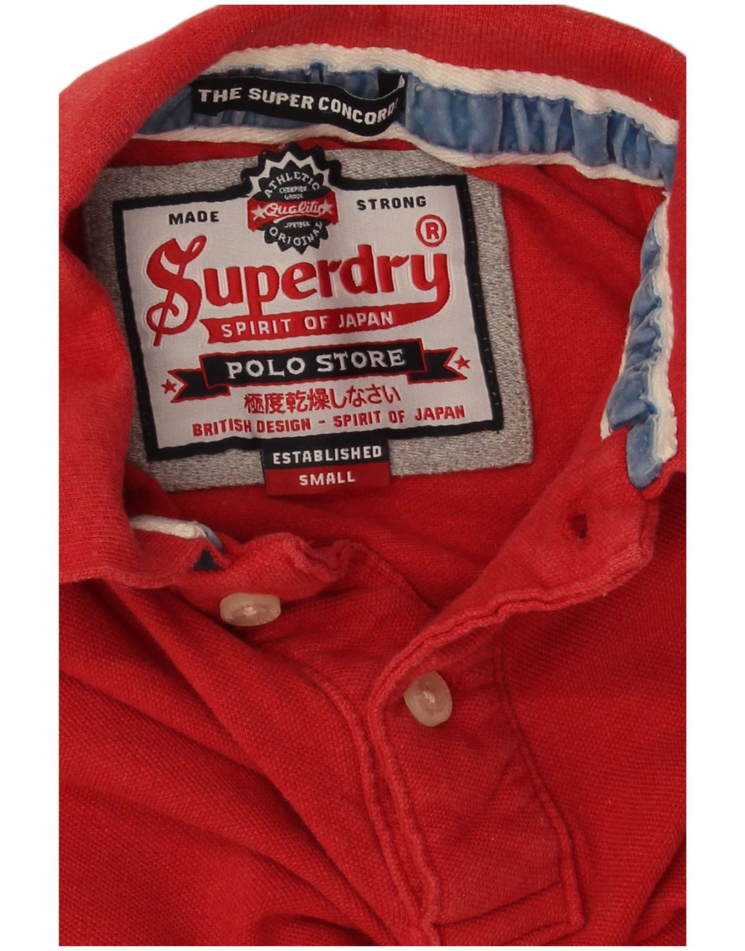 Superdry Mens Graphic Rugby Polo Shirt Small Red Cotton