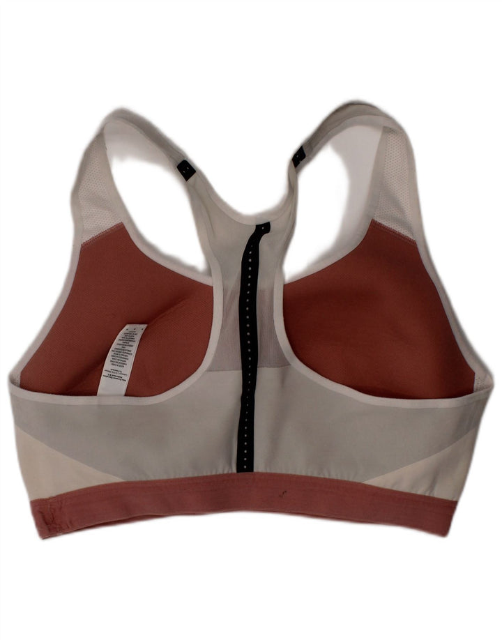 Nike Womens Dri Fit Sport Bra Top Medium Off White Nylon