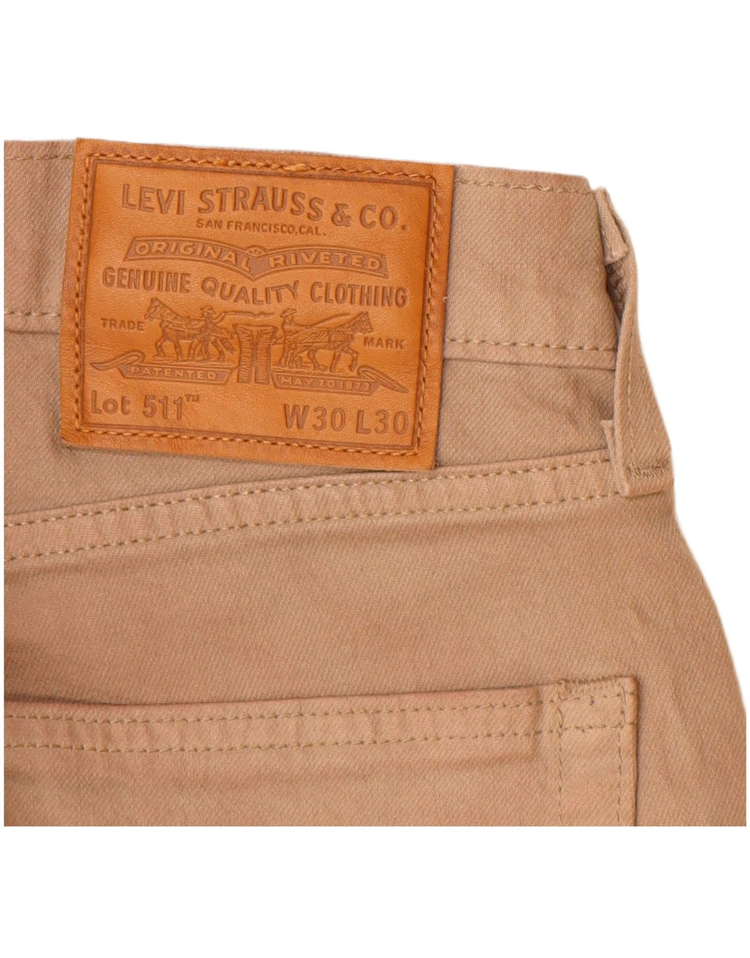 Levi's Mens 511 Slim Jeans W30 L30 Beige Cotton