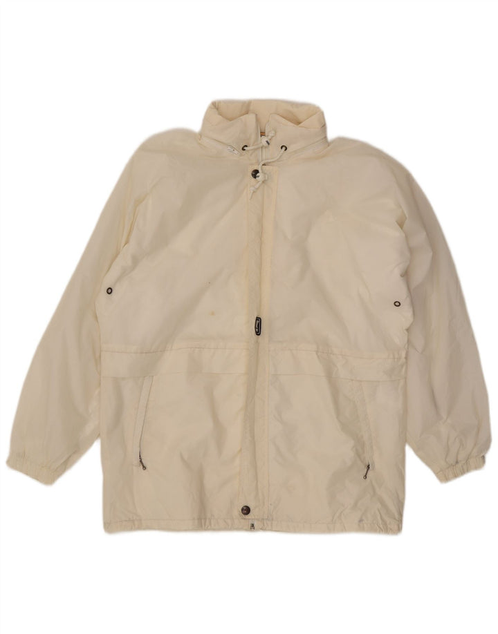 K-Way Mens Hooded Rain Jacket UK 38 Medium White Polyamide