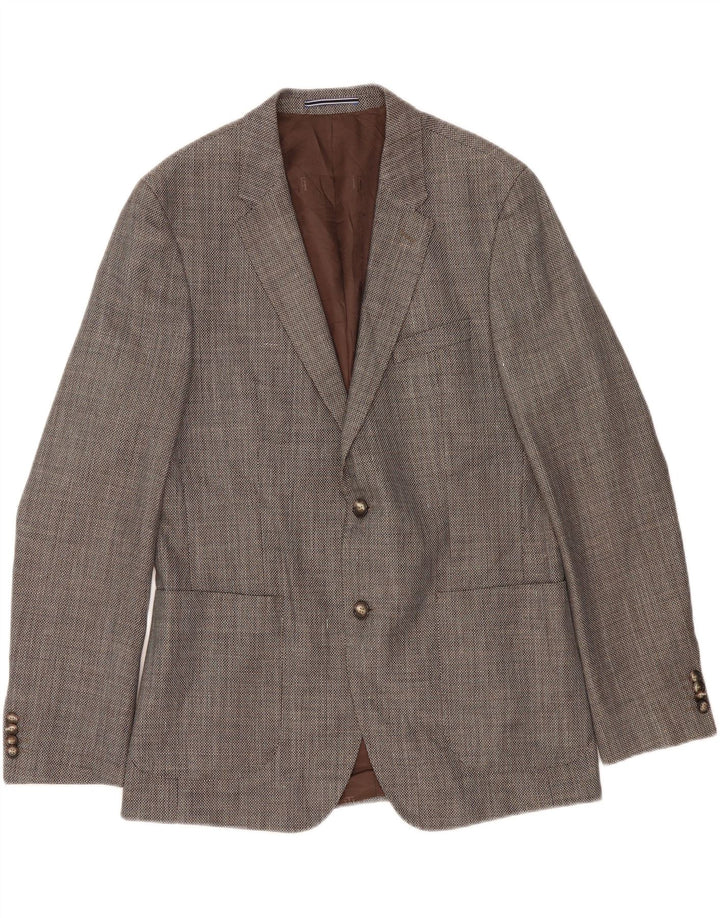 TOMMY HILFIGER Mens Tailored 2 Button Blazer Jacket IT 52 XL Grey Wool