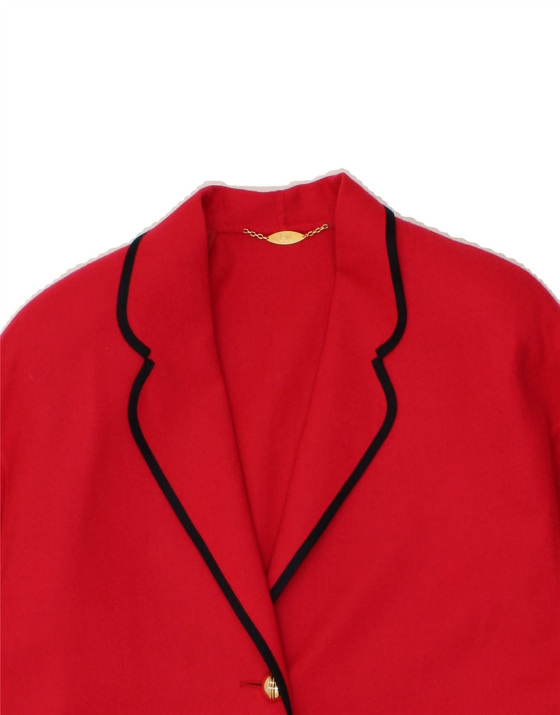 VINTAGE Womens 2 Button Blazer Jacket EU 40 Medium Red Wool | Vintage Vintage | Thrift | Second-Hand Vintage | Used Clothing | Messina Hembry 