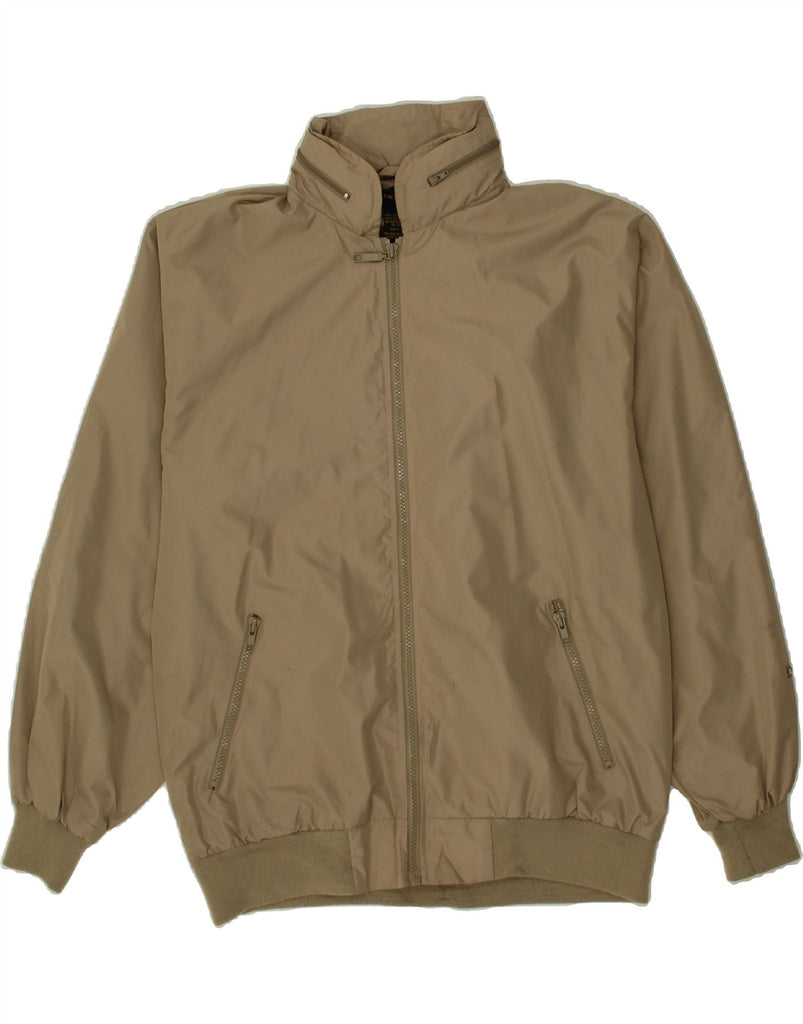 IZOD Mens Hooded Bomber Jacket UK 38 Medium Khaki Polyester Vintage Izod and Second-Hand Izod from Messina Hembry 
