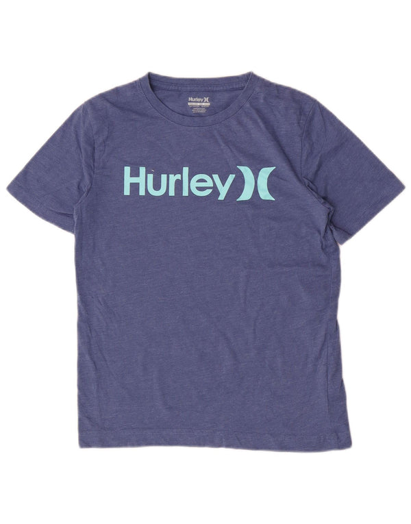 Hurley Boys Graphic T-Shirt Top 12-13 Years Large Blue Cotton