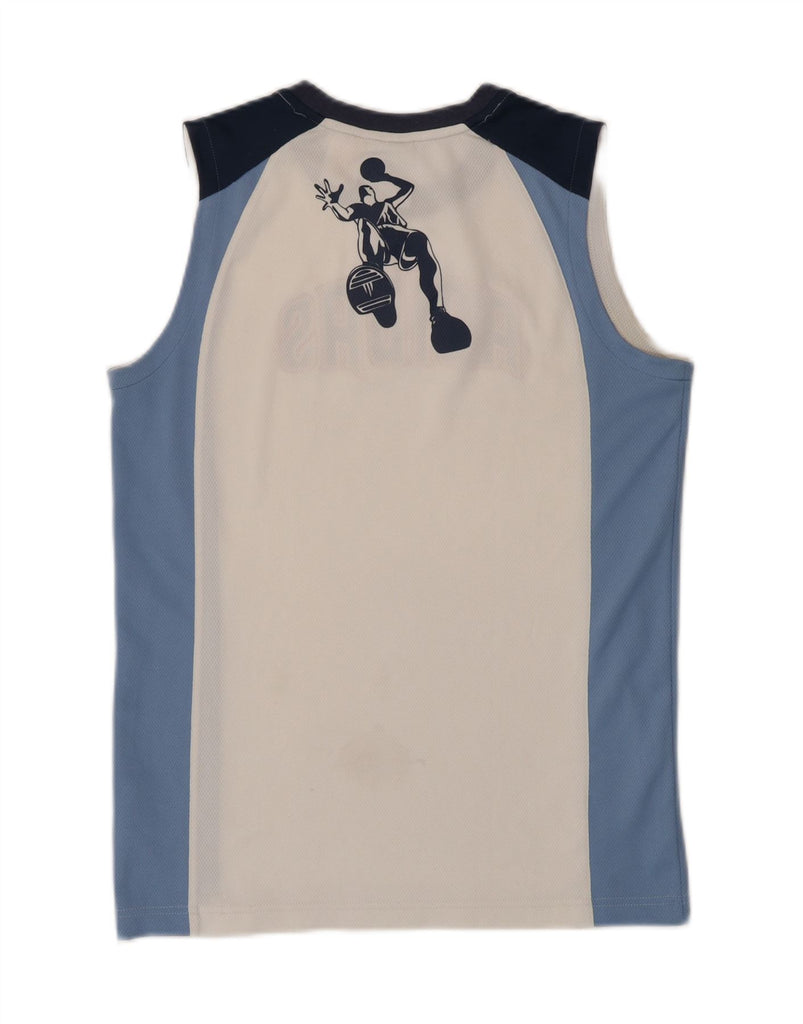 ADIDAS Boys Graphic Vest Top 15-16 Years White Colourblock Polyester Vintage Adidas and Second-Hand Adidas from Messina Hembry 