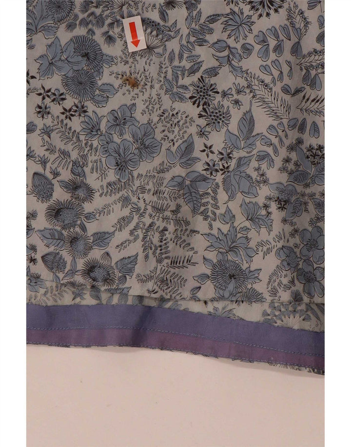 Vintage Womens A-Line Dress UK 12 Medium Blue Floral