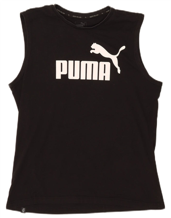 Puma Mens Graphic Vest Top Large Black Cotton