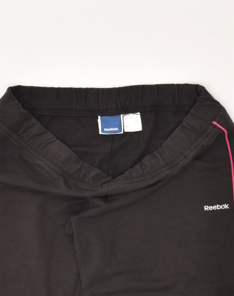 REEBOK Womens Tracksuit Trousers Medium Black Cotton | Vintage Reebok | Thrift | Second-Hand Reebok | Used Clothing | Messina Hembry 