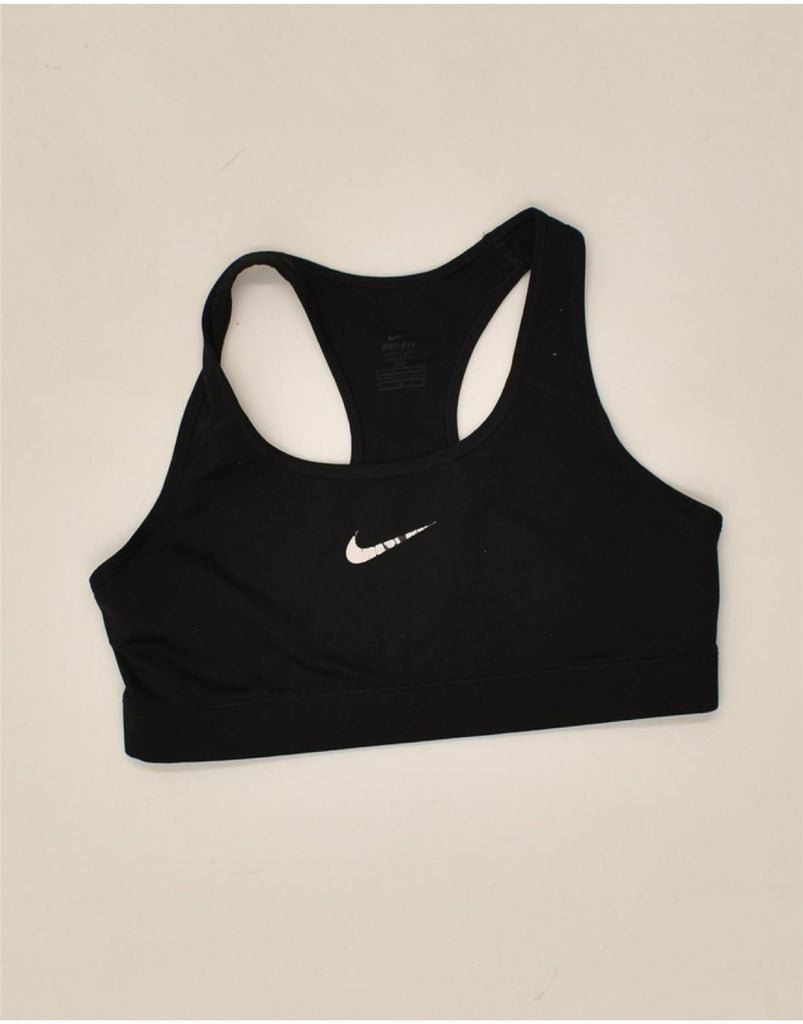 NIKE Womens Sport Bra Top UK 12 Medium Black | Vintage Nike | Thrift | Second-Hand Nike | Used Clothing | Messina Hembry 