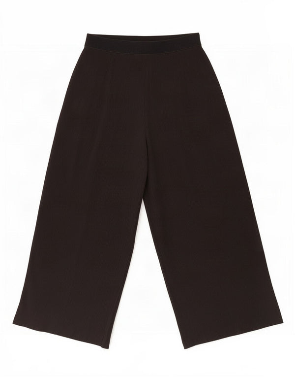 Zara Womens High Waist Wide Leg Capri Trousers Small W26 L22 Black