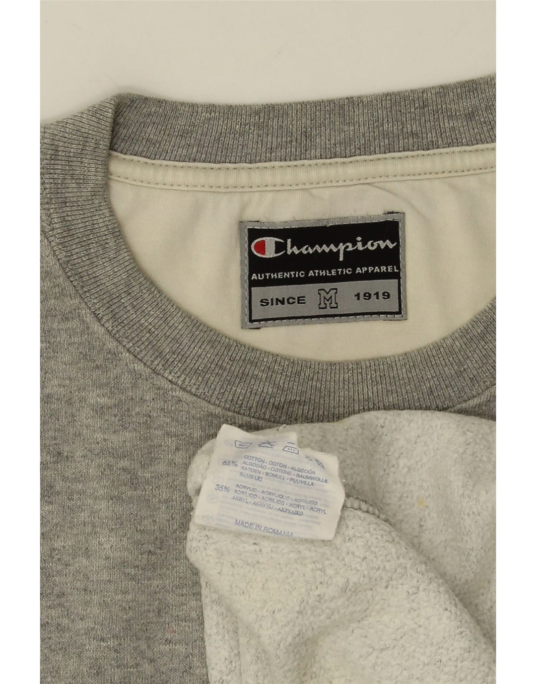 CHAMPION Mens Graphic Sweatshirt Jumper Medium Grey Cotton