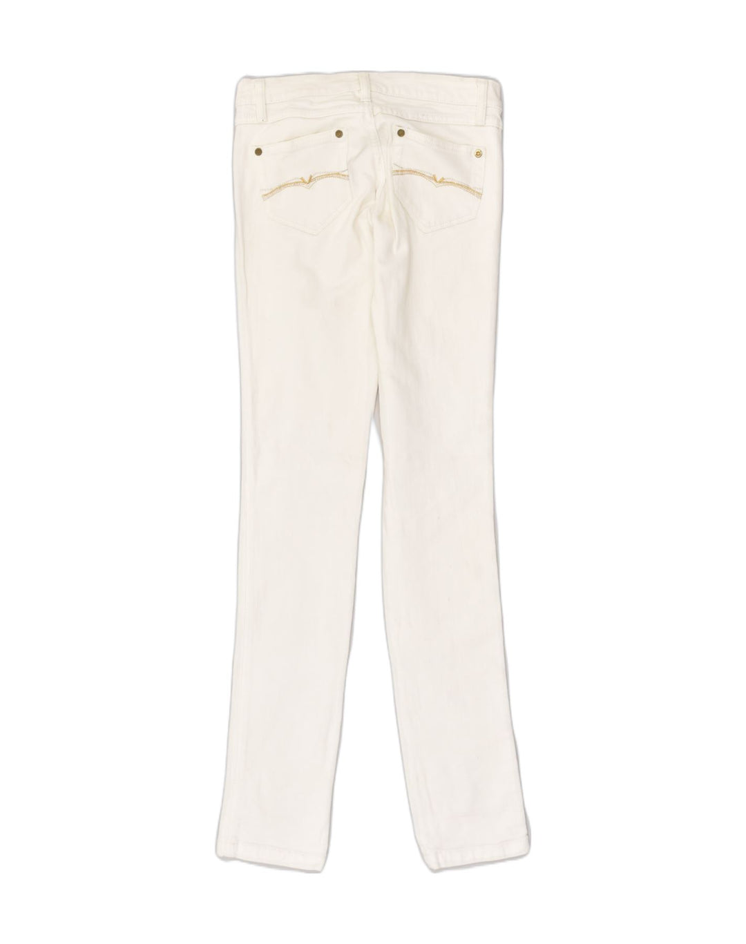 MASSIMO DUTTI Womens Slim Casual Trousers W25 L32 White Cotton | Vintage Massimo Dutti | Thrift | Second-Hand Massimo Dutti | Used Clothing | Messina Hembry 