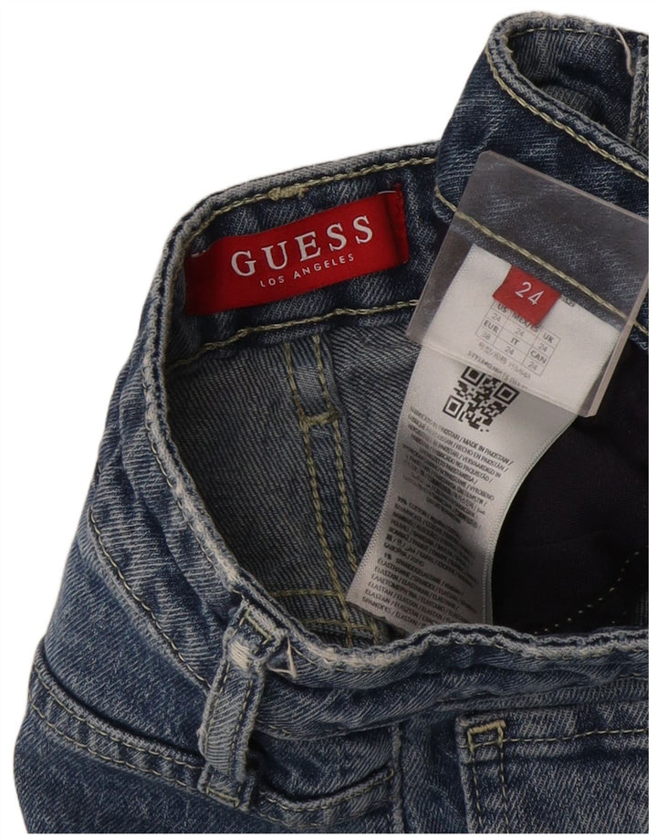 Guess Womens Straight Jeans W24 L29 Blue Cotton