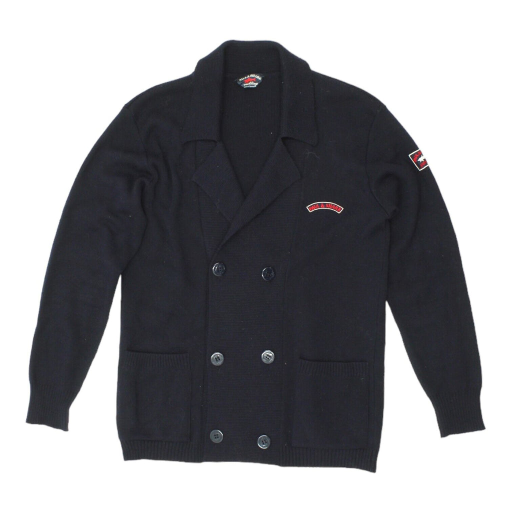 Paul & Shark Mens Navy Knit Pea Coat | Vintage High End Designer Cardigan Jacket | Vintage Messina Hembry | Thrift | Second-Hand Messina Hembry | Used Clothing | Messina Hembry 