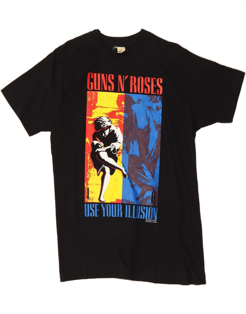 VINTAGE Mens Guns & Roses Graphic T-Shirt Top Large Black Cotton Vintage Vintage and Second-Hand Vintage from Messina Hembry 