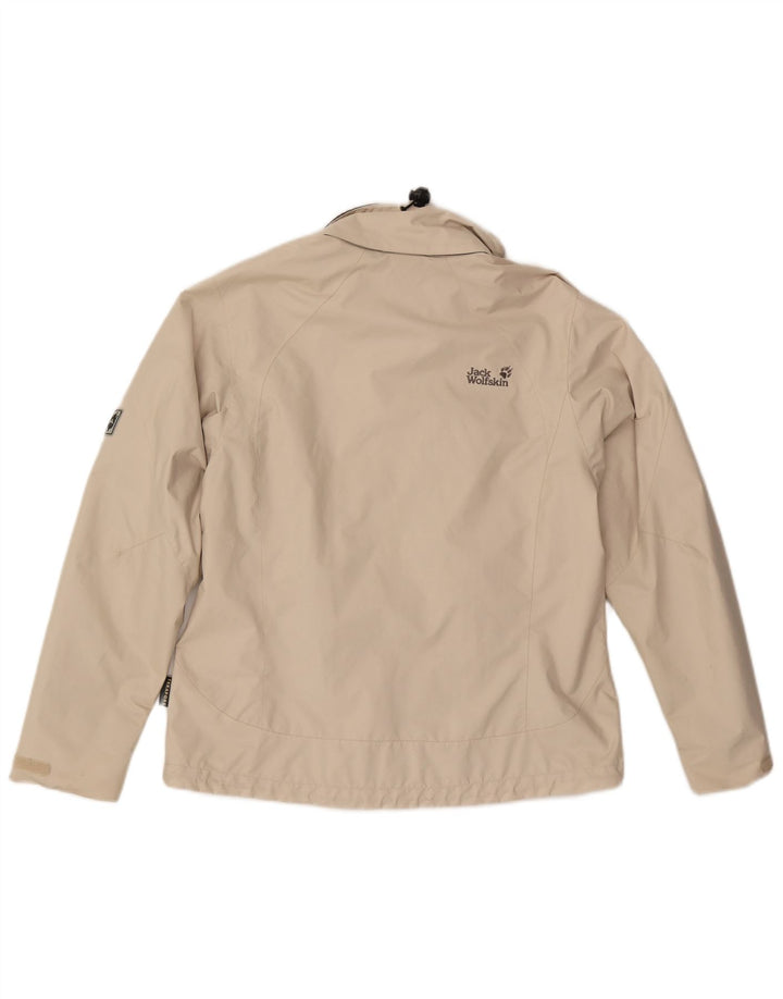 JACK WOLFSKIN Womens Rain Jacket UK 12 Medium  Beige Polyester