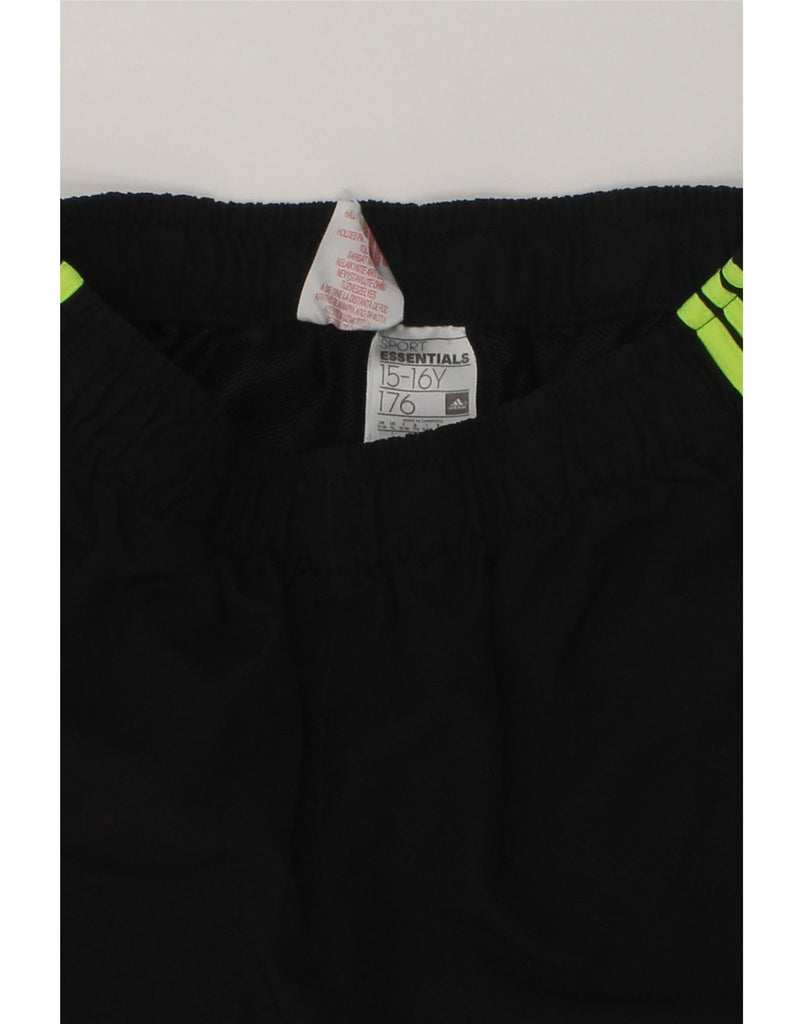 ADIDAS Boys Climalite Graphic Sport Shorts 15-16 Years Black Polyester | Vintage Adidas | Thrift | Second-Hand Adidas | Used Clothing | Messina Hembry 