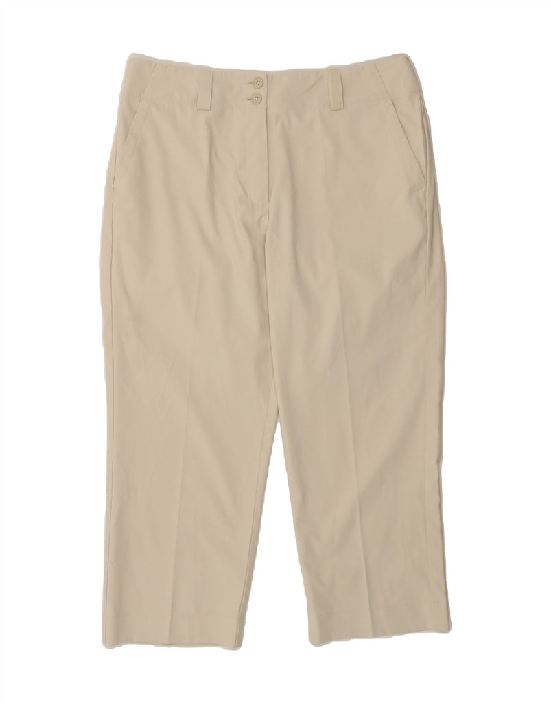NIKE Womens Dri Fit Straight Capri Trousers UK 14 Large W32 L22 Beige Vintage Nike and Second-Hand Nike from Messina Hembry 