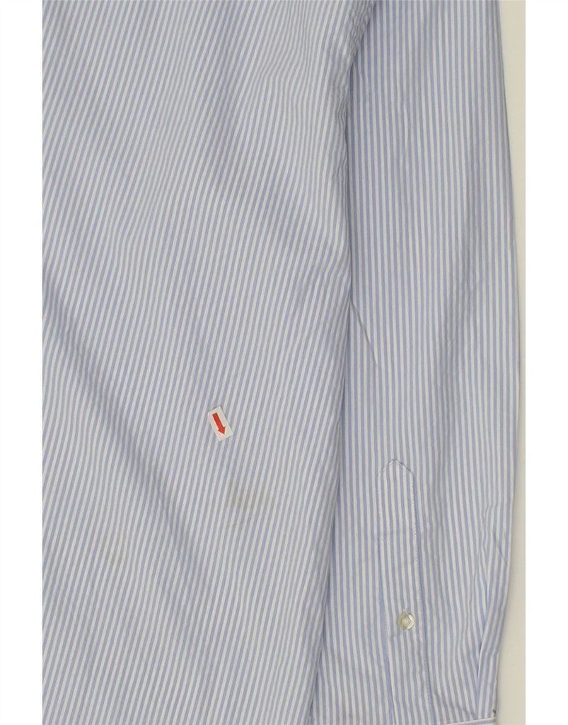 CHAPS Mens Regular Fit Shirt Size 17 1/2 XL Blue Pinstripe Cotton Vintage Chaps and Second-Hand Chaps from Messina Hembry 