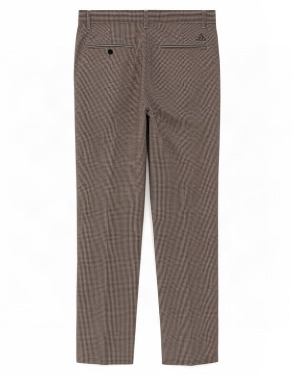 Adidas Mens Straight Chino Trousers W32 L30 Grey Gingham Polyester