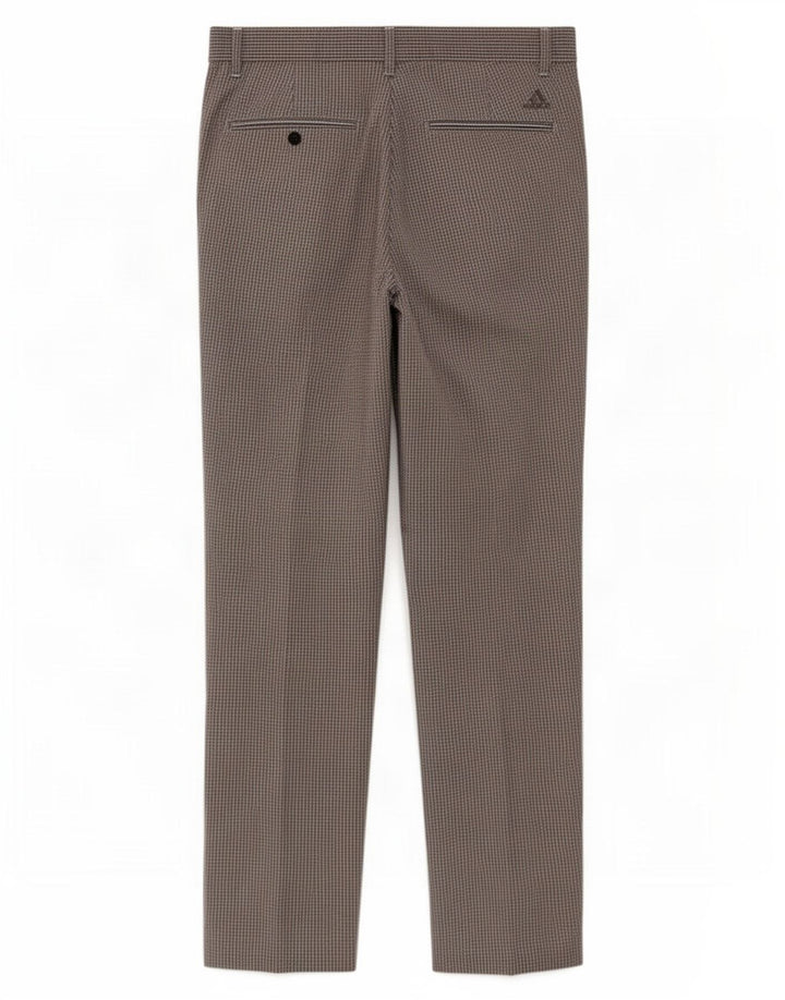 Adidas Mens Straight Chino Trousers W32 L30 Grey Gingham Polyester