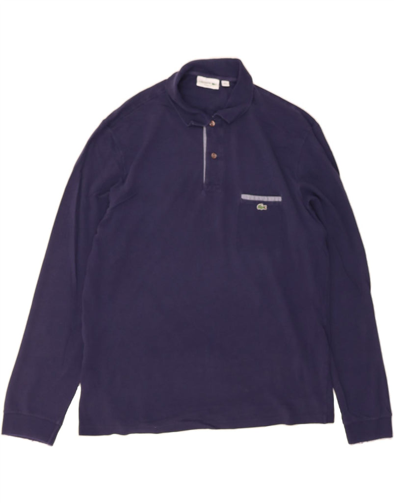 LACOSTE Mens Classic Fit Long Sleeve Polo Shirt Size 6 XL Navy Blue Cotton Vintage Lacoste and Second-Hand Lacoste from Messina Hembry 
