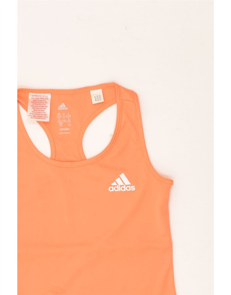 ADIDAS Girls Climalite Vest Top 9-10 Years Orange Polyester | Vintage Adidas | Thrift | Second-Hand Adidas | Used Clothing | Messina Hembry 