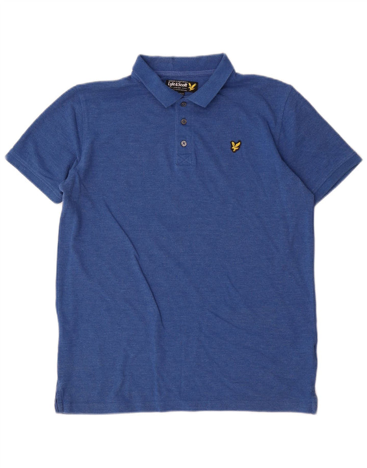 Lyle & Scott Boys Polo Shirt 14-15 Years Blue Cotton