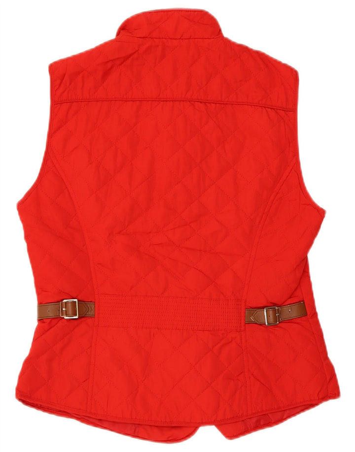 Zara Womens Quilted Gilet UK 12 Medium Red Polyester