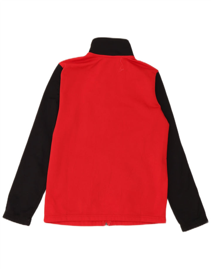 Nike Boys Tracksuit Top Jacket 12-13 Years Large Red Colourblock Polyester