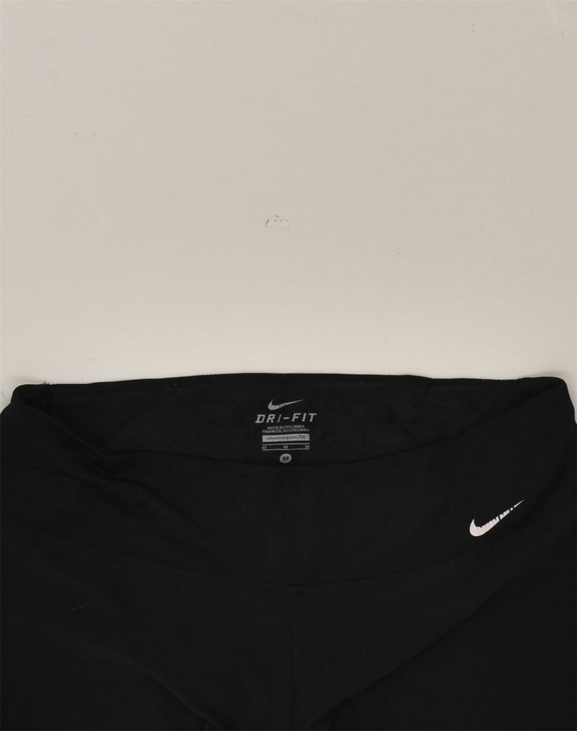 NIKE Womens Leggings UK 12 Medium Black Polyester | Vintage Nike | Thrift | Second-Hand Nike | Used Clothing | Messina Hembry 