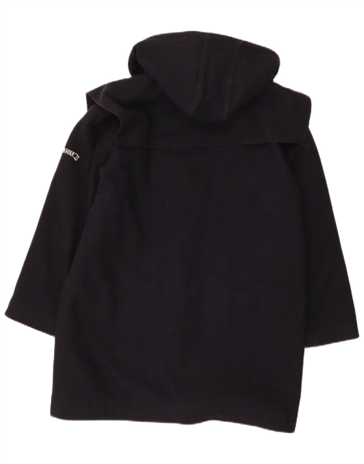 Ouragan Womens Hooded Duffle Capelet Coat IT 42 Medium Navy Blue Wool