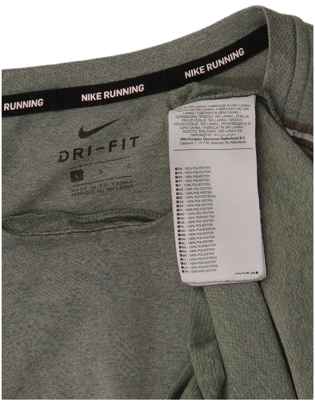 Nike Mens Dri Fit T-Shirt Top Large Green Polyester