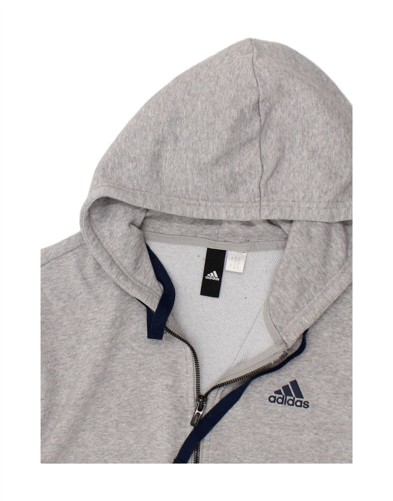 ADIDAS Womens Zip Hoodie Sweater UK 16 Large Grey Vintage Adidas and Second-Hand Adidas from Messina Hembry 