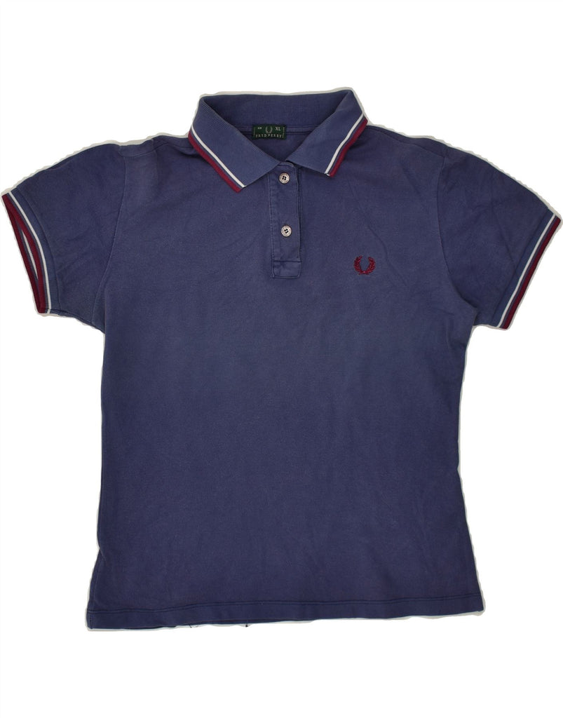 FRED PERRY Girls Polo Shirt 15-16 Years XL  Navy Blue | Vintage Fred Perry | Thrift | Second-Hand Fred Perry | Used Clothing | Messina Hembry 