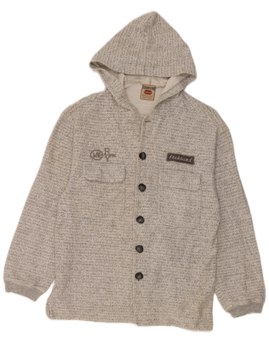 Foxhound Mens Hooded Tracksuit Top Jacket XL Grey Flecked